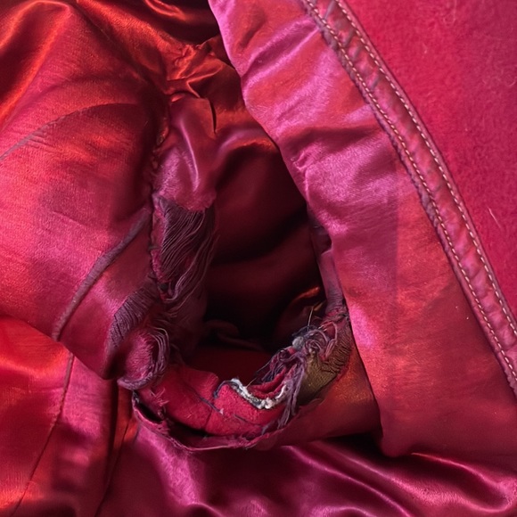 Vintage Childrens Red Jacket with Green Velvet Collar - Picture 10 of 12